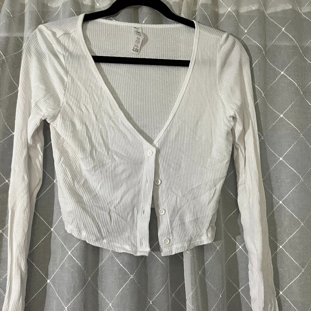 Alo white cropped sweater size L